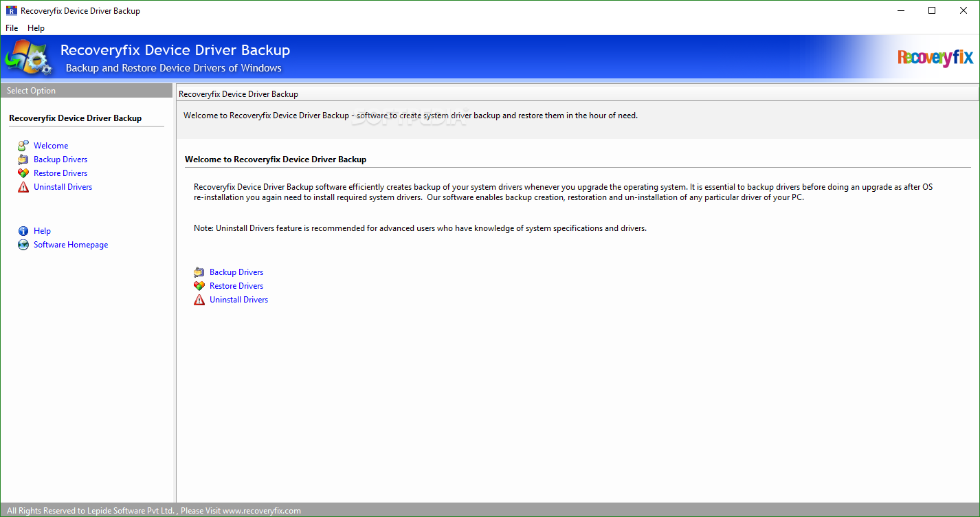 Recoveryfix Device Driver Backup