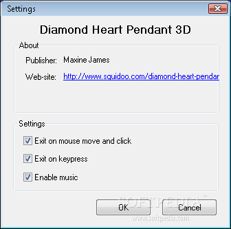 Diamond Heart Pendant 3D Screensaver