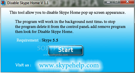 Disable Skype Home