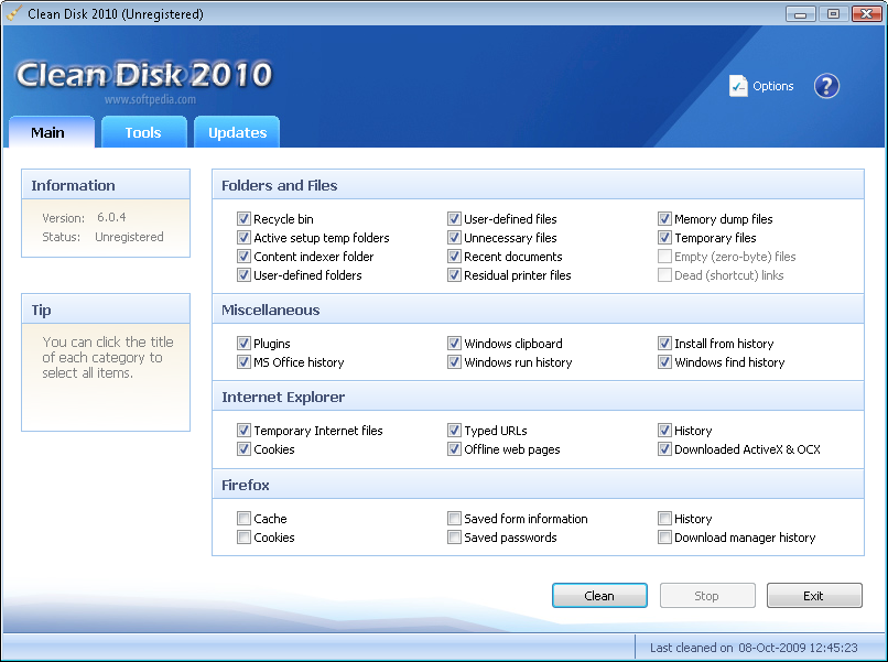 Clean Disk 2010 (formerly Disk Washer)