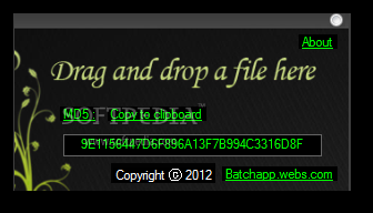Drag and drop MD5 checksum