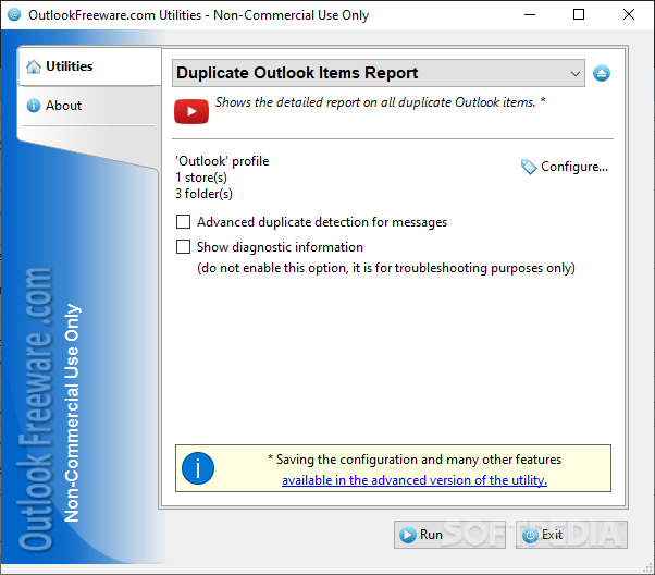 Duplicate Outlook Items Report