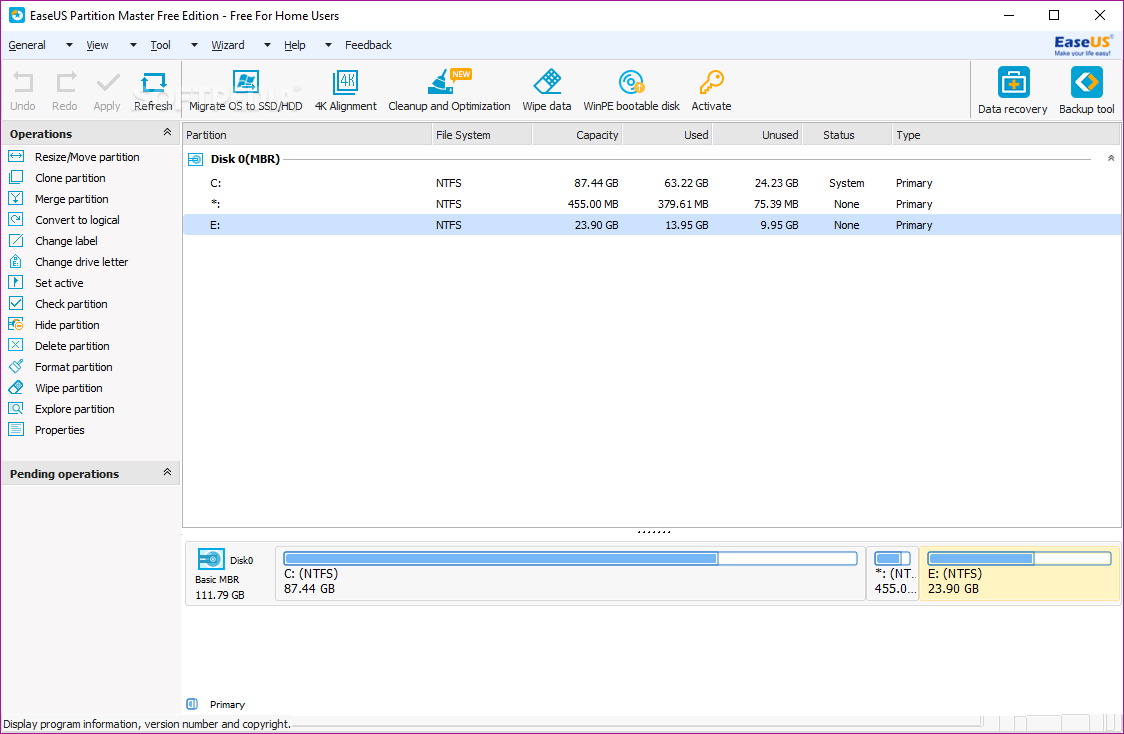 EASEUS Partition Master Free Edition