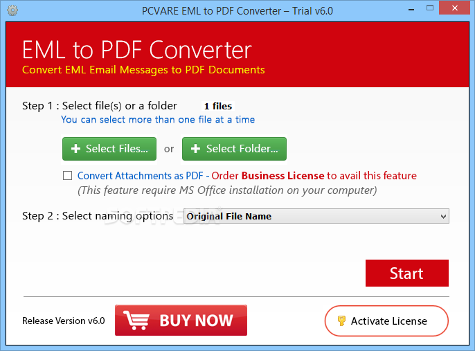 PCVARE EML to PDF Converter