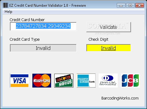 EZ Credit Card Number Validator