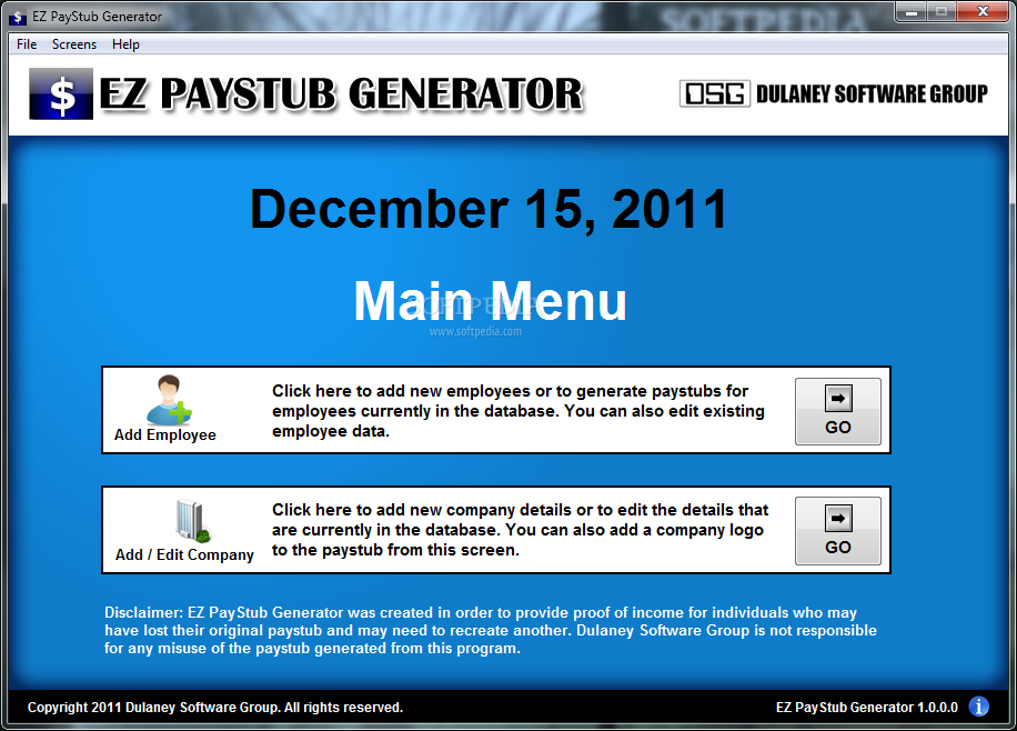 EZ PayStub Generator Standard Edition