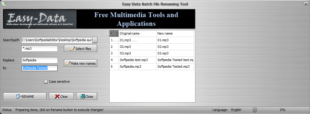 Easy-Data Batch File Renaming Tool