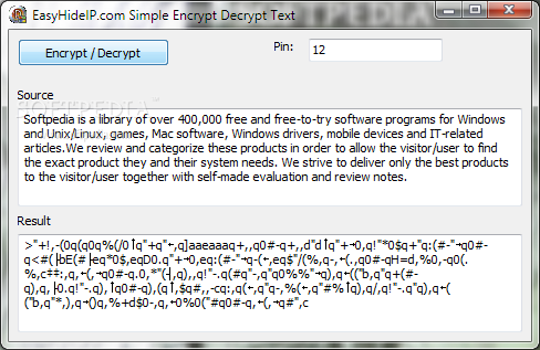 EasyHideIP.com Simple Encrypt Decrypt Text