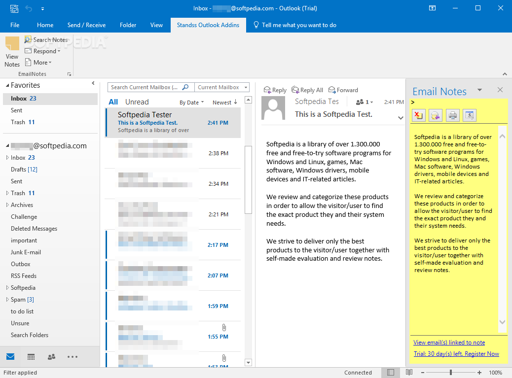 Email Notes for Outlook