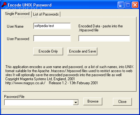 Encode UNIX Password