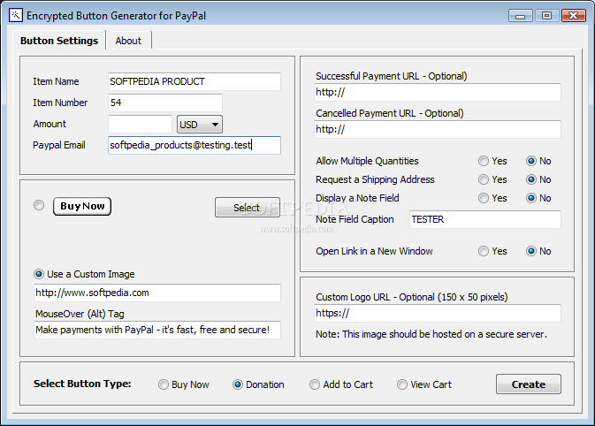 Encrypted Button Generator for PayPal
