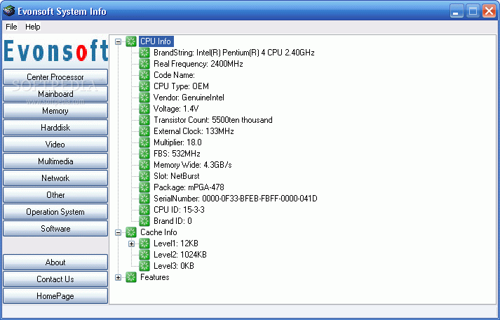 Evonsoft System Info