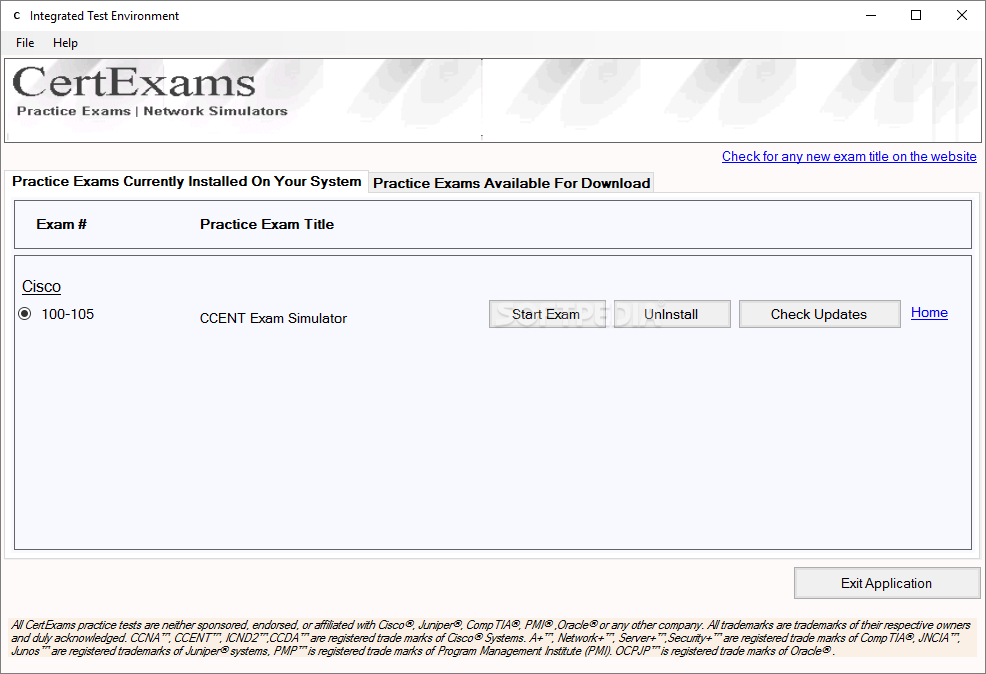 Exam Simulator for CCENT (100-105)