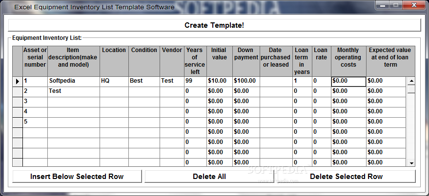 Excel Equipment Inventory List Template Software