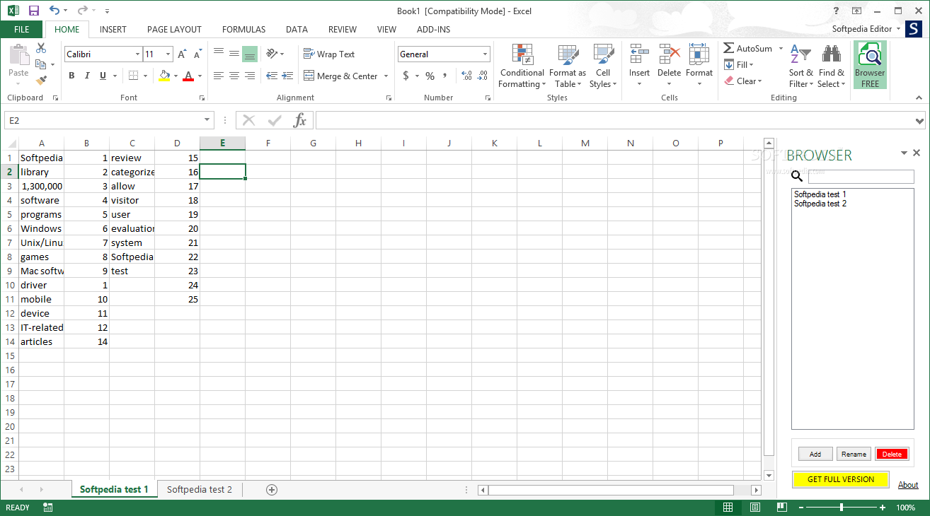 Excel Sheets Browser