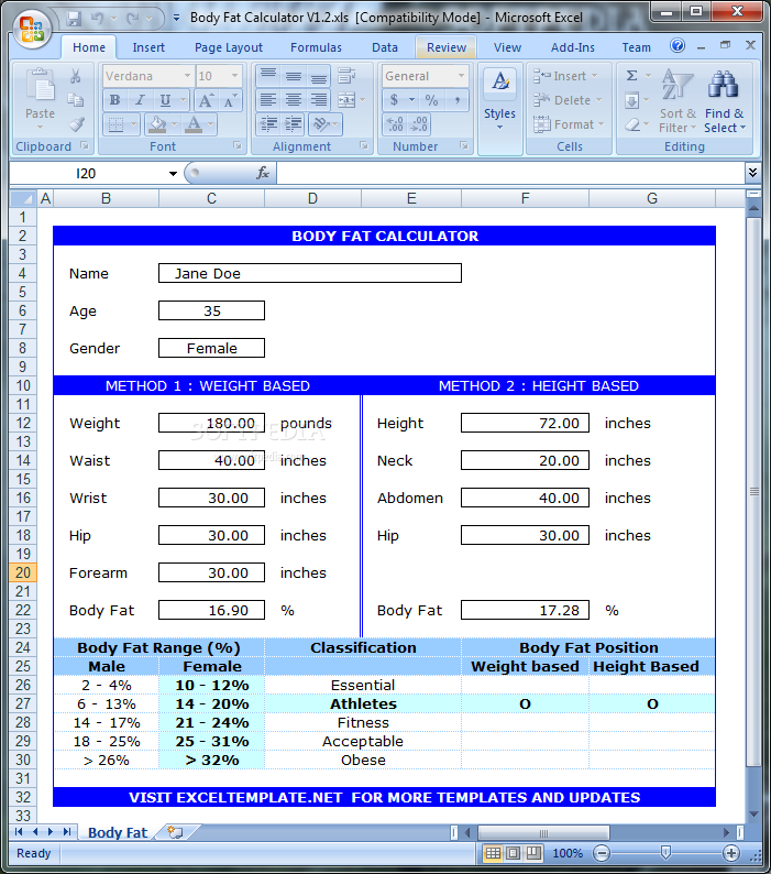 Body Fat Calculator