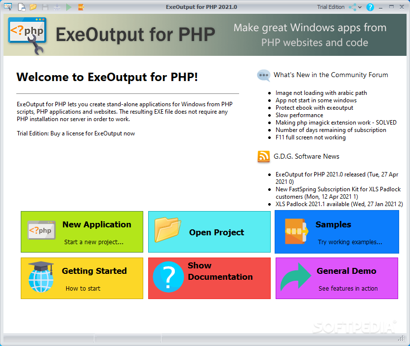 ExeOutput for PHP