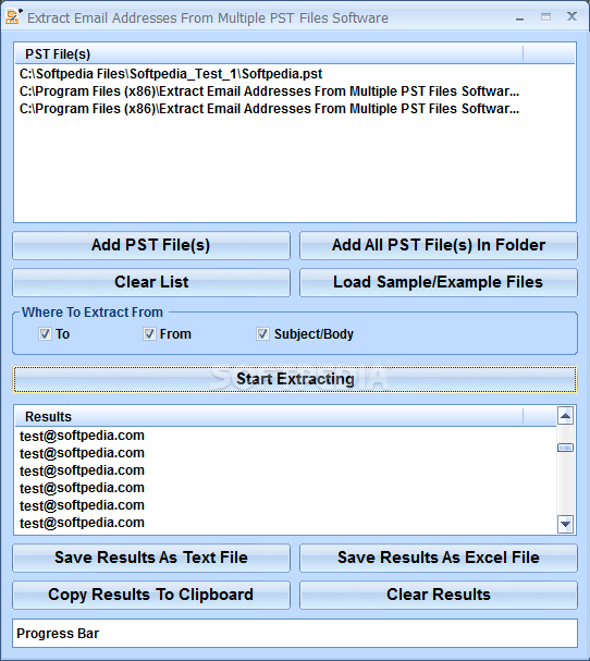 Extract Email Addresses From Multiple PST Files Software