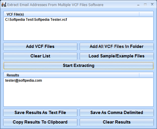 Extract Email Addresses From Multiple VCF Files Software