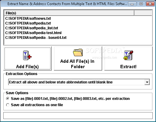 Extract Name & Address Contacts From Multiple Text & HTML Files Software