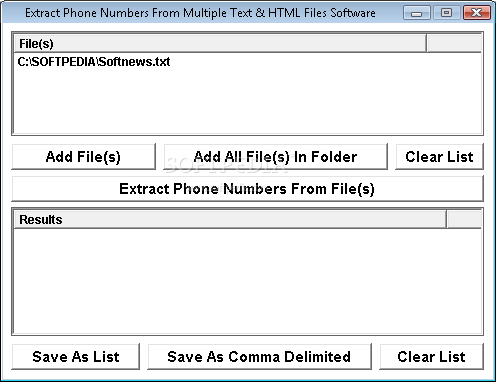 Extract Phone Numbers From Multiple Text & HTML Files Software
