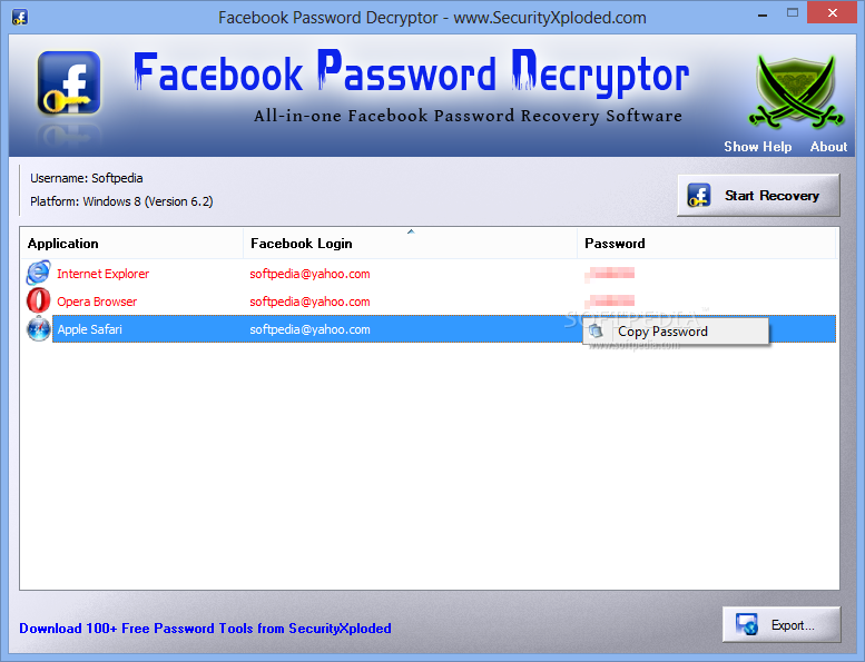 Facebook Password Decryptor Portable