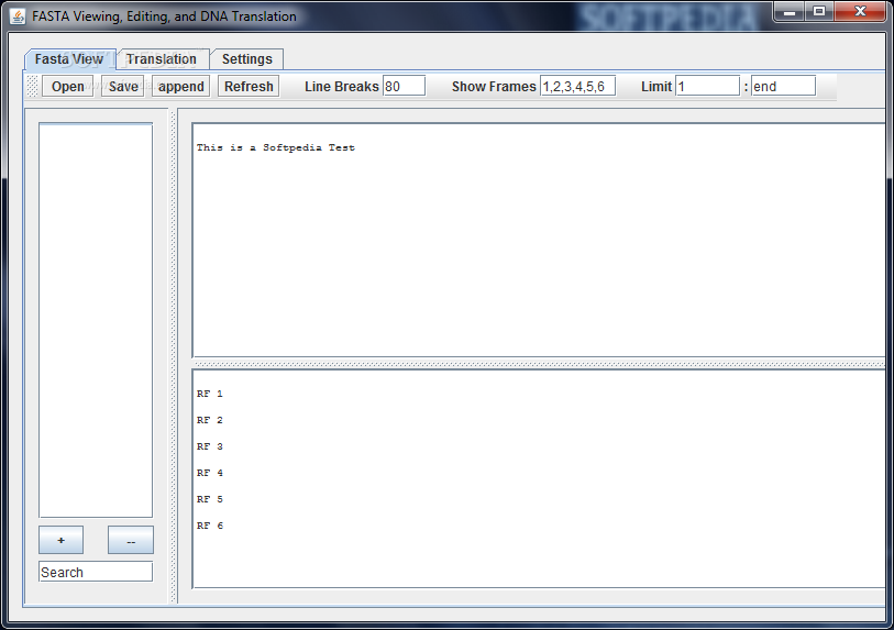 Fasta Viewing, Editing and DNA Translation