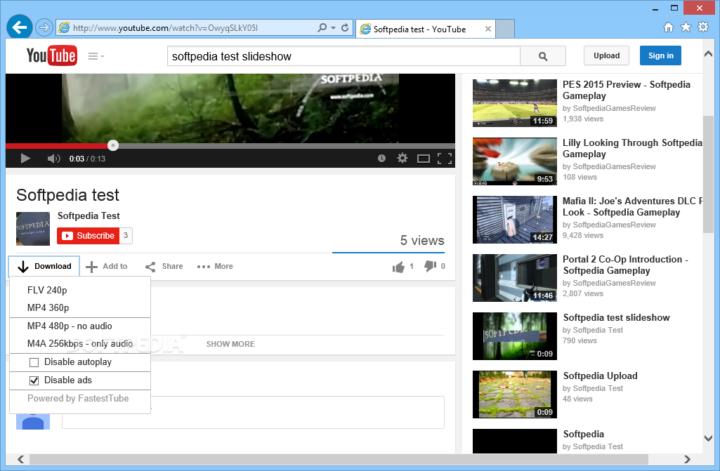 FastestTube for IE