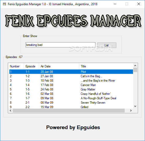Fenix Epguides Manager