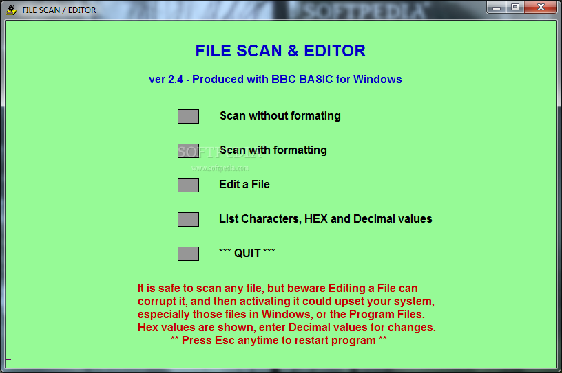 File Scan/Editor