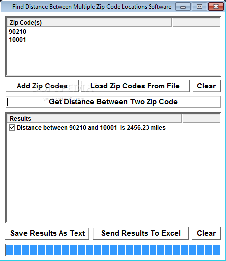 Find Distance Between Multiple Zip Code Locations Software