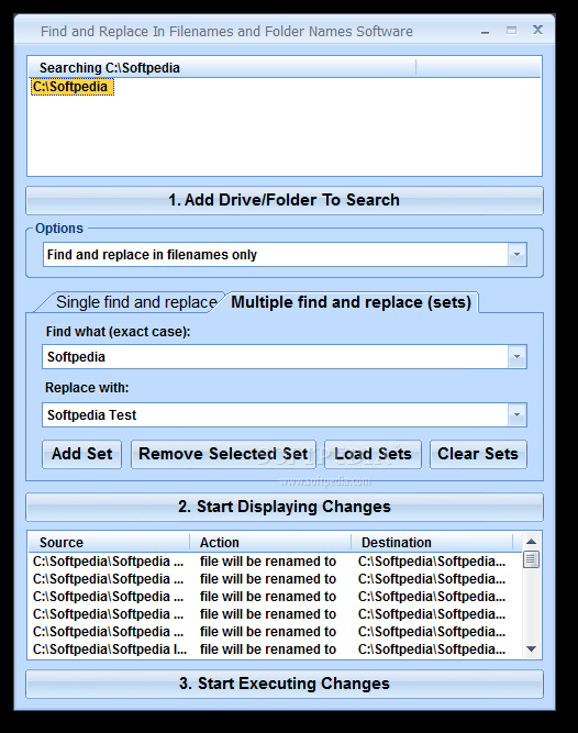 Find and Replace In Filenames and Folder Names Software