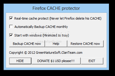 Firefox Cache Protector