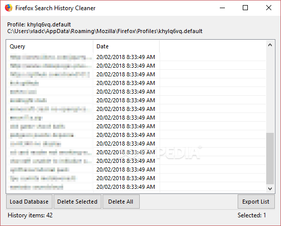 Firefox Search History Cleaner
