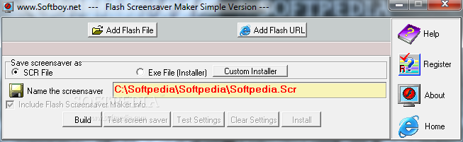 Flash Screensaver Maker Simple Version