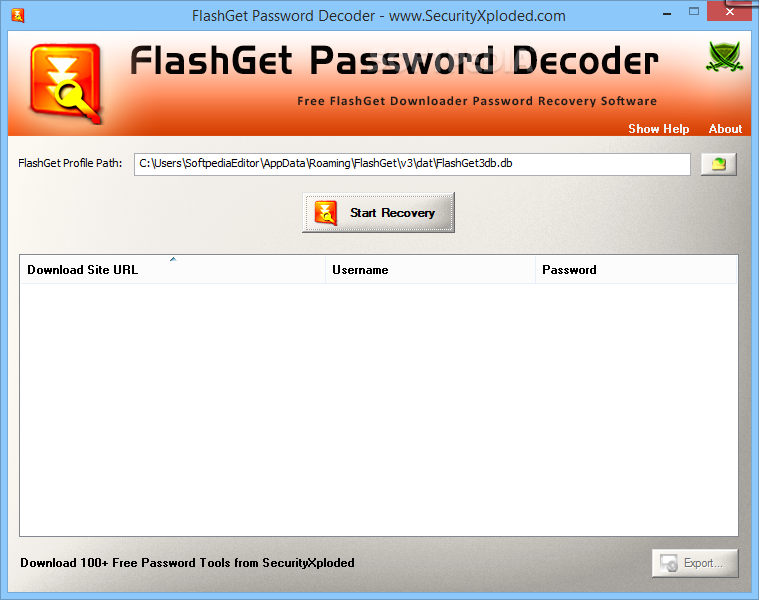 FlashGet Password Decoder