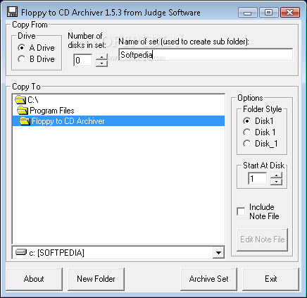 Floppy to CD Archiver