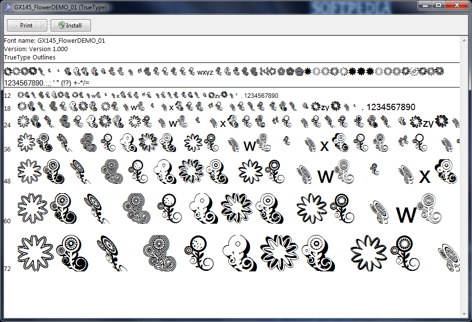 Flowers font - Pack 145