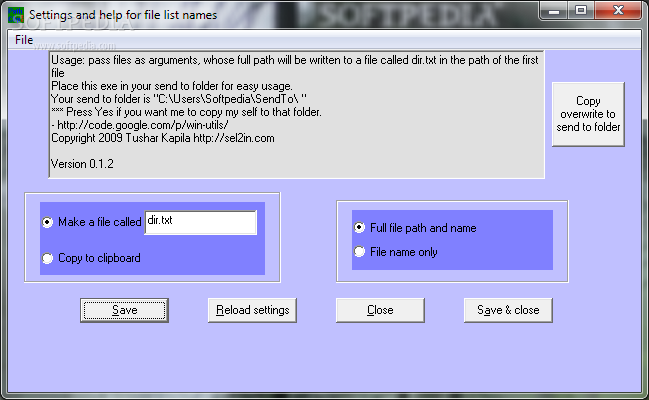 Folder File Name To Clipboard