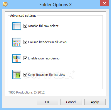 Folder Options X