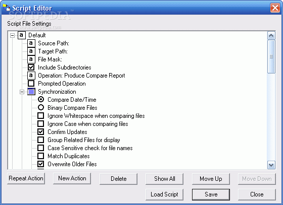 Folder Synchronize Script Editor