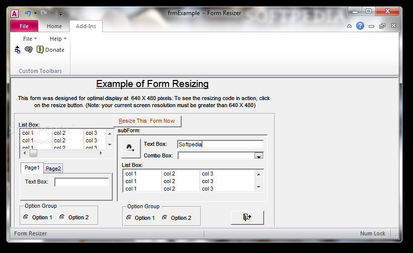 Form Resizer for Microsoft Access