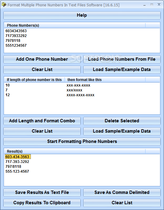Format Multiple Phone Numbers In Text Files Software