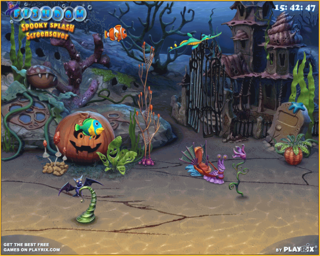 Free Fishdom: Spooky Splash Screensaver