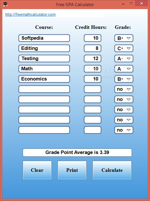 Free GPA Calculator