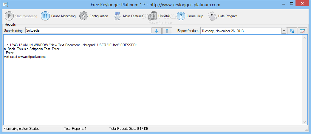 Free Keylogger Platinum