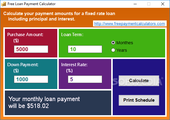 Free Loan Payment Calculator