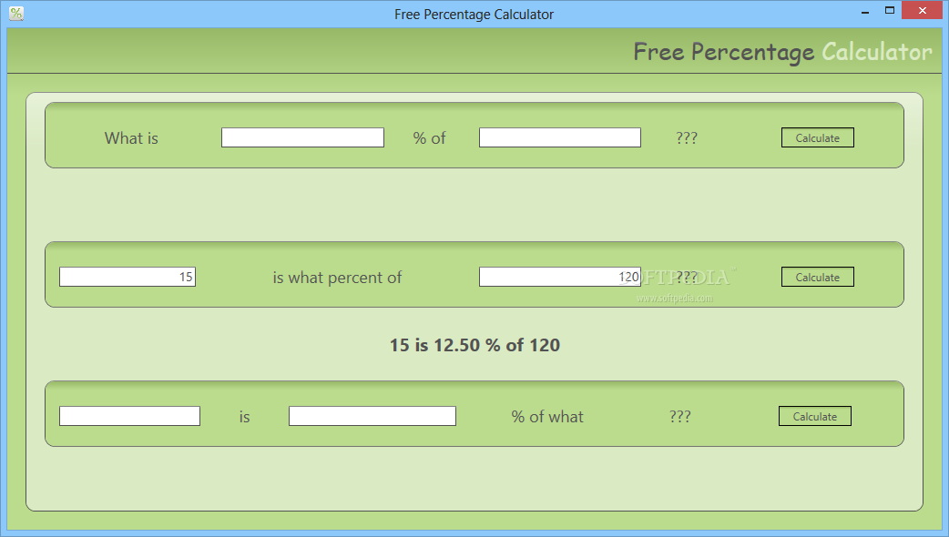 Free Percentage Calculator