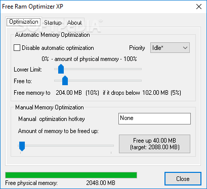 Free Ram Optimizer XP