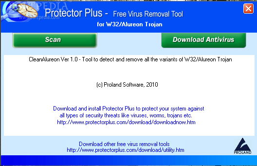 Free Virus Removal Tool for W32/Alureon Trojan